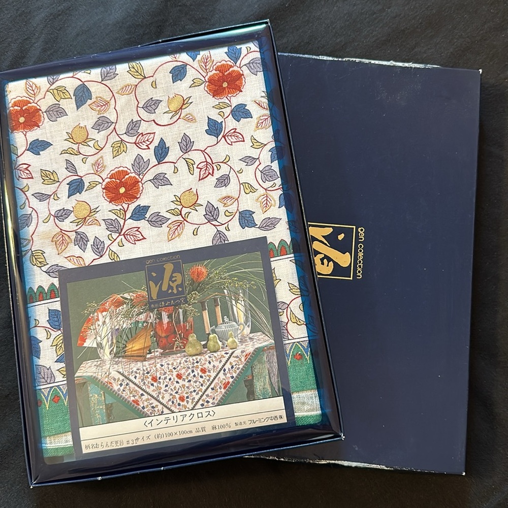 NWT Japanese Gen Collection Linen Tablecloth